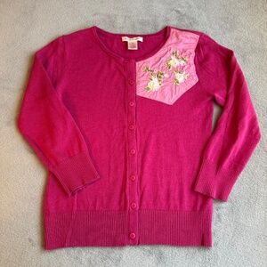 Vintage Cardigan Nine West Women's Small Embroidered Floral Pink Western Girly